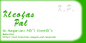 kleofas pal business card